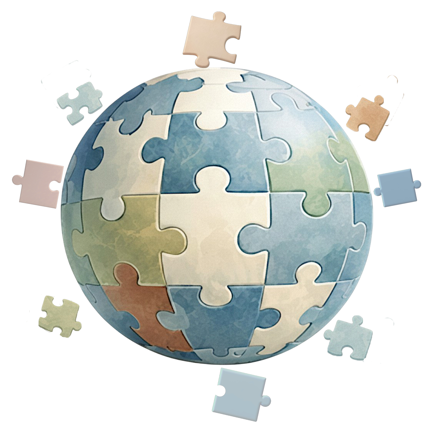 Глобус из пазлов